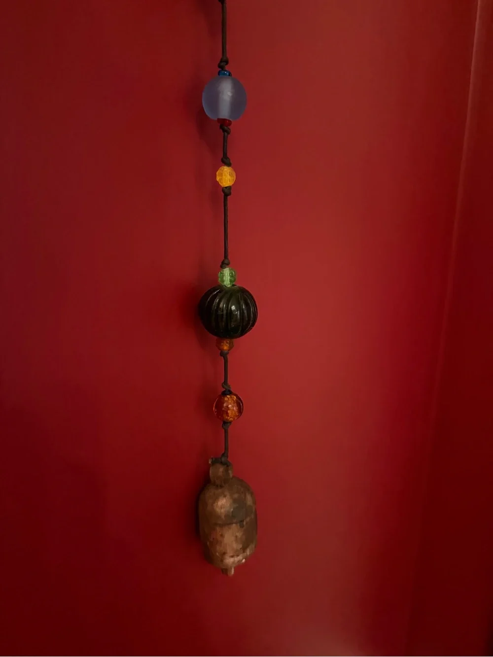 Decorative Glass Bead Hanging Garland - Green Accent